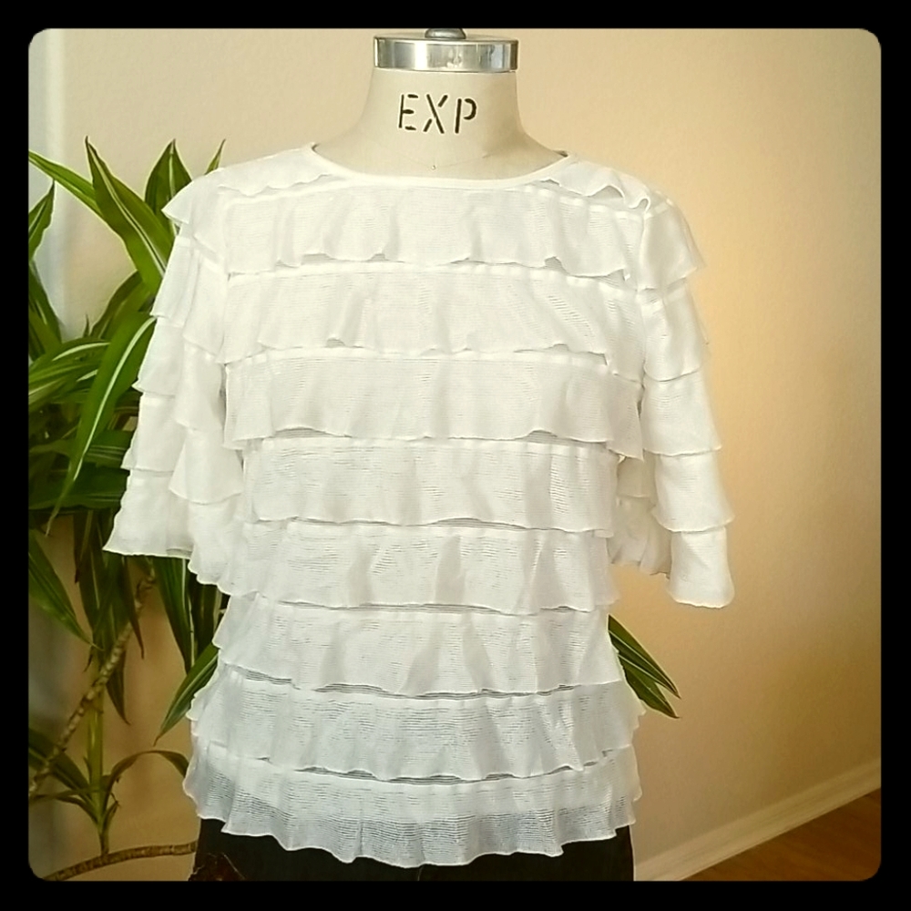 Anthropologie VanessaVirginia Ruffled Tiered Top